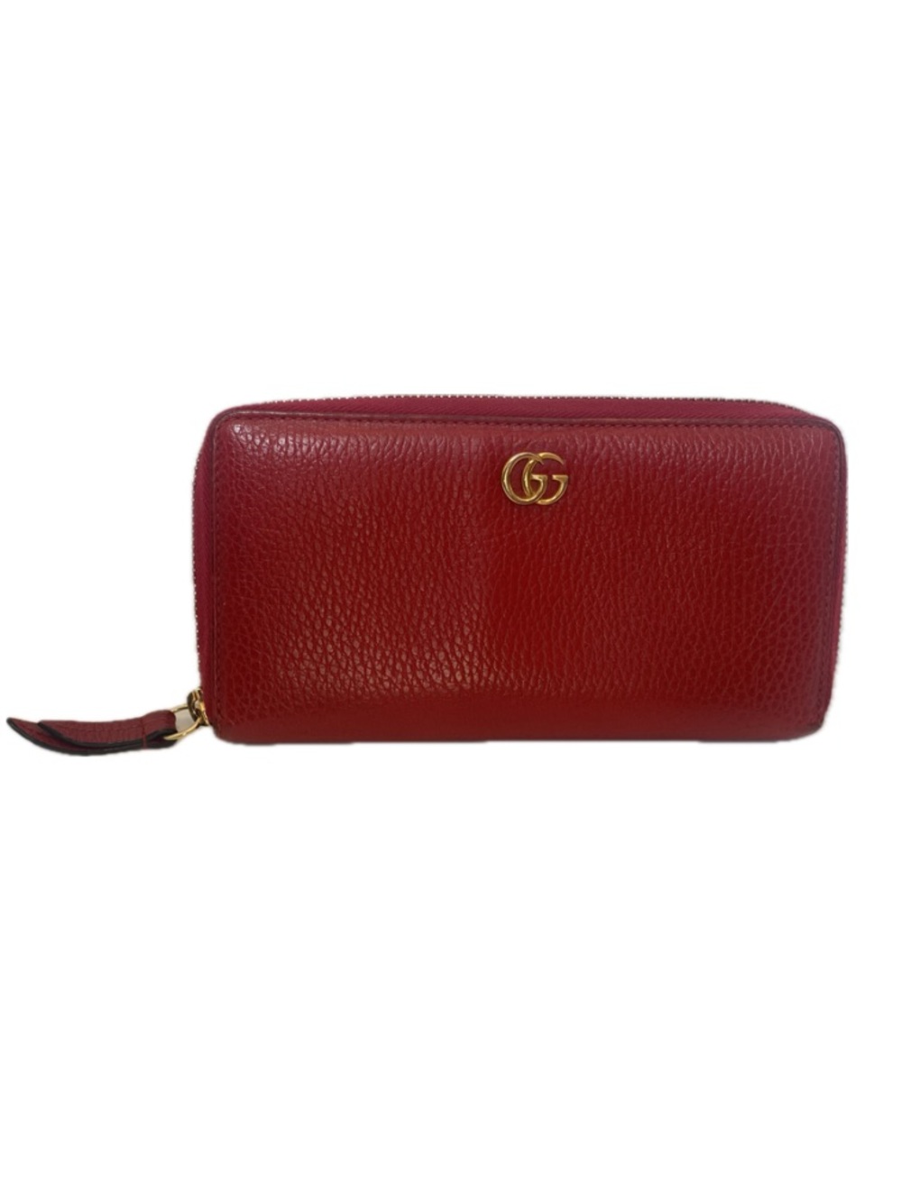 Gucci GG Mamont Zip Around Wallet In Red Leather - Picture 13 of 14